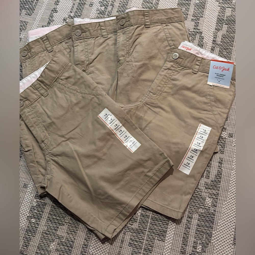 Boys Khaki Uniform Shorts (5 pair) - Sz: 10